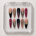 Burgundy Leopard Accent Press-On Nails