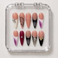 Pink & Black Statement Press-On Nails