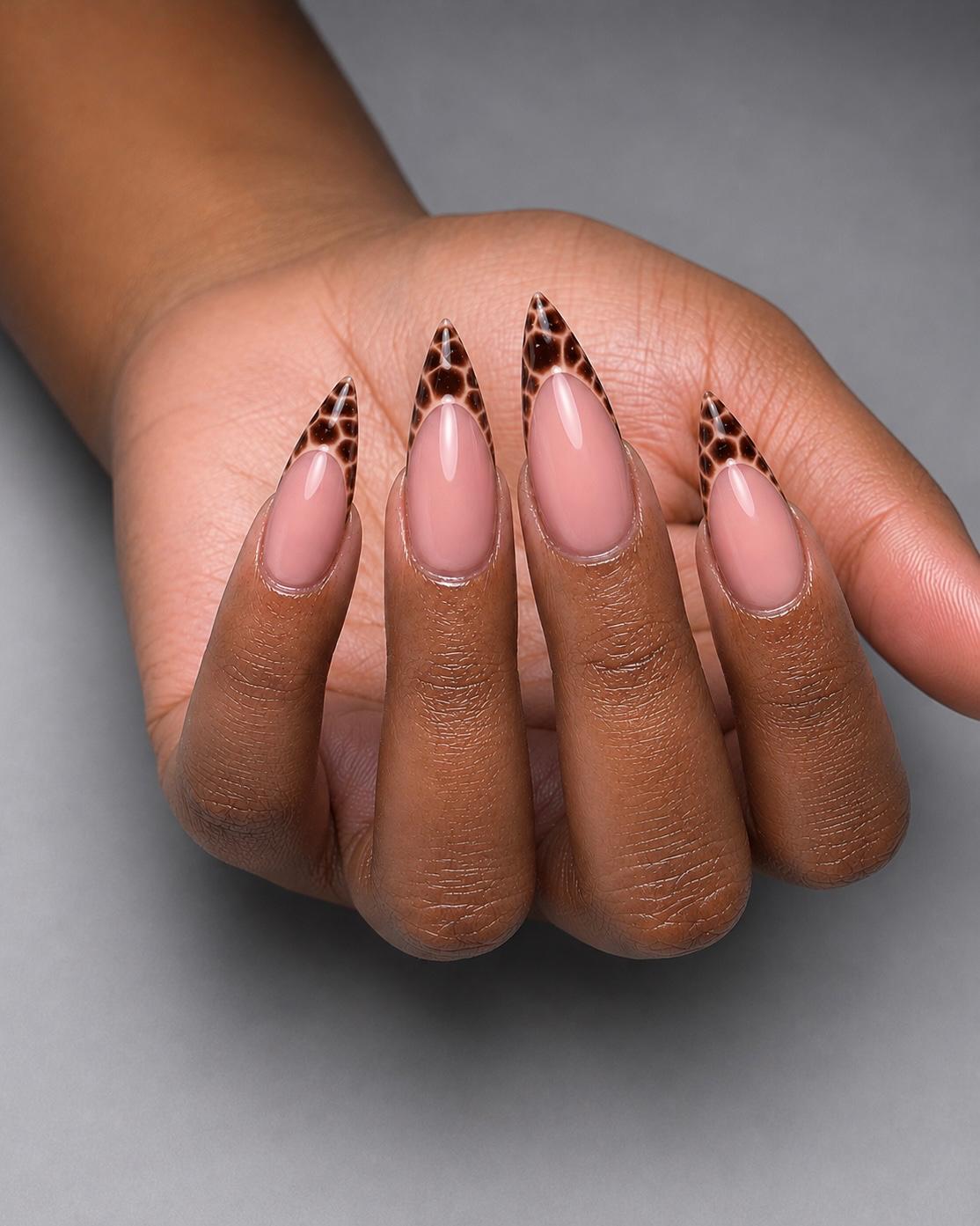 White tulip french short almond nails