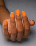 Neon orange short square nails