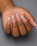Iridescent Swirl French acrylic nail design