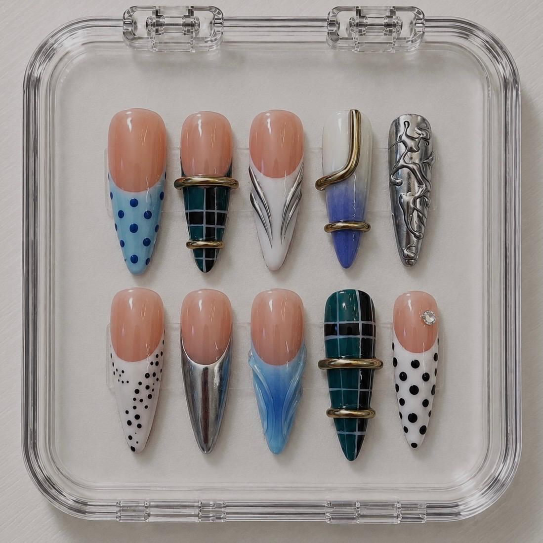Electric Carnival press-on nails
