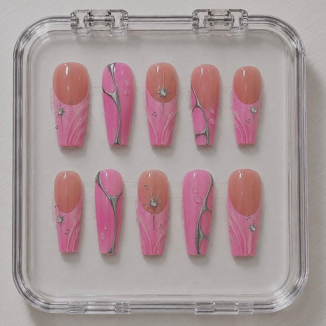 Chrome Candy press-on nails